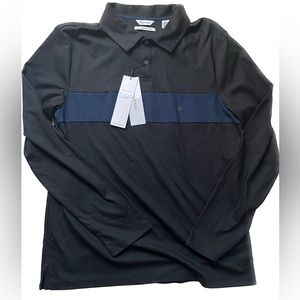 NWT Calvin Klein black and navy LIQUID Touch Polo Men’s Medium
